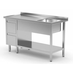 CHRselect Evier | Etagère Basse | 2 Egouttoirs | Evier 400x400x(h)250 | 1000(l)x600(p)mm | Choix de 10 Largeurs