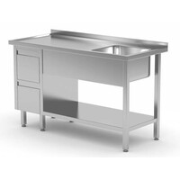Evier | Etagère Basse | 2 Egouttoirs | Evier 400x400x(h)250 | 1000(l)x600(p)mm | Choix de 10 Largeurs