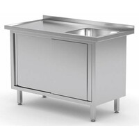 Evier sur Meuble | Evier (Droite) | 2 Portes Coulissantes 400x400x(h)250 | Heavy Duty | 800(l)x600(p)mm | Choix de 12 Largeurs
