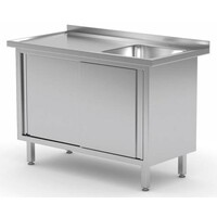 Evier sur Meuble | Evier (Droite) | 2 Portes Coulissantes 500x400x(h)250 | Heavy Duty | 800(l)x700(p)mm | Choix de 12 Largeurs