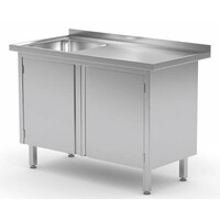 Evier sur Meuble | Evier (Gauche) | 2 Portes Battantes 400x400x(h)250 | Heavy Duty | 700(l)x600(p)mm | Choix de 9 Largeurs
