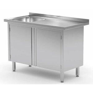 CHRselect Evier sur Meuble | Evier (Gauche) | 2 Portes Battantes 500x400x(h)250 | Heavy Duty | 700(l)x700(p)mm | Choix de 9 Largeurs