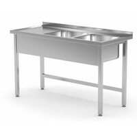 Table Evier | Inox | 2 Eviers à Droite | 400x400x(h)250| 1100(l)x600(p)mm | Choix de 6 Largeurs