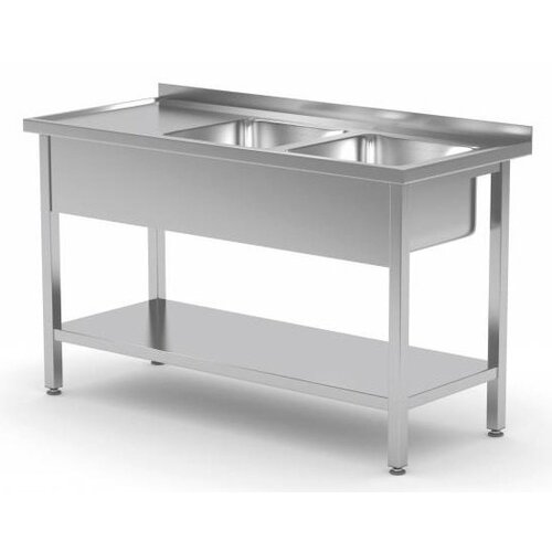 CHRselect Table Evier | INOX | 2 Eviers 400x400x(h)250 | 1100(l)x600(p)mm | Choix de 9 Largeurs CHRselect Table Evier | INOX | 2 Eviers 400x400x(h)250 | 1100(l)x600(p)mm | Choix de 9 Largeurs