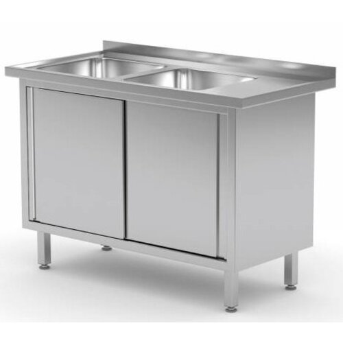 CHRselect Evier | INOX | 2 Eviers XXL | 2 Portes Coulissantes | 1100(l)x700(p)mm | Choix de 9 Largeurs