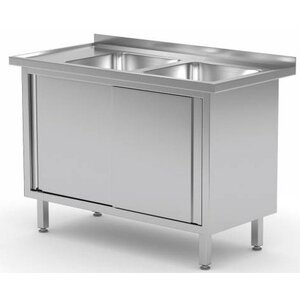 CHRselect Evier | INOX | 2 Eviers XXL | 2 Portes Coulissantes | 1100(l)x700(p)mm | Choix de 9 Largeurs CHRselect Evier | INOX | 2 Eviers XXL | 2 Portes Coulissantes | 1100(l)x700(p)mm | Choix de 9 Largeurs