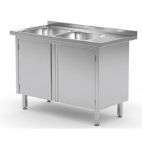 Evier | INOX | 2 Eviers XXL | 2 Portes Battantes | 1100(l)x700(p)mm | Choix de 5 Largeurs