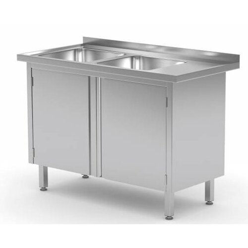 CHRselect Evier | INOX | 2 Eviers XXL | 2 Portes Battantes | 1100(l)x700(p)mm | Choix de 5 Largeurs