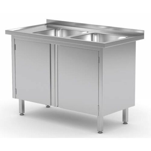 CHRselect Evier | INOX | 2 Eviers XXL | 2 Portes Battantes | 1100(l)x700(p)mm | Choix de 5 Largeurs