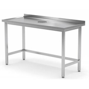 CHRselect Table de Travail | INOX | avec Trou d'Evacuation Pour Plonge | 800(l)x700(p)mm | Choix de 12 Largeurs