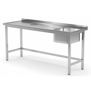 CHRselect Evier | Evier (Droite) 400x400x250(h) | avec Trou d'Evacuation Pour Plonge | 800(l)x600(p)mm | Choix de 12 Largeurs