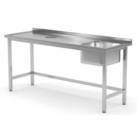 Evier | Evier (Droite) 500x400x250(h) | avec Trou d'Evacuation Pour Plonge | 800(l)x700(p)mm | Choix de 12 Largeurs