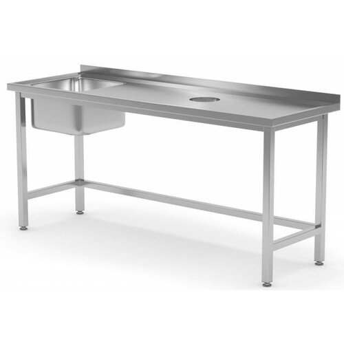 CHRselect Evier | Evier (Gauche) 400x400x250(h) | avec Trou d'Evacuation Pour Plonge | 800(l)x600(p)mm | Choix de 12 Largeurs