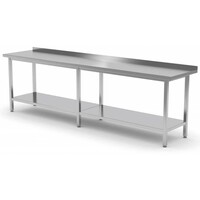 Table de Travail | Inox | Etagère Basse | Rebord | HEAVY DUTY | 2000(l)x700(p)mm | Choix de 9 Largeurs