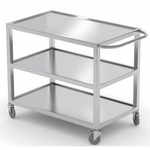 CHRselect Chariot de Service | INOX | Heavy Duty | 3 Plateaux | 30.5 cm d'Espacement entre les Plateaux | Hauteur Totale 85cm