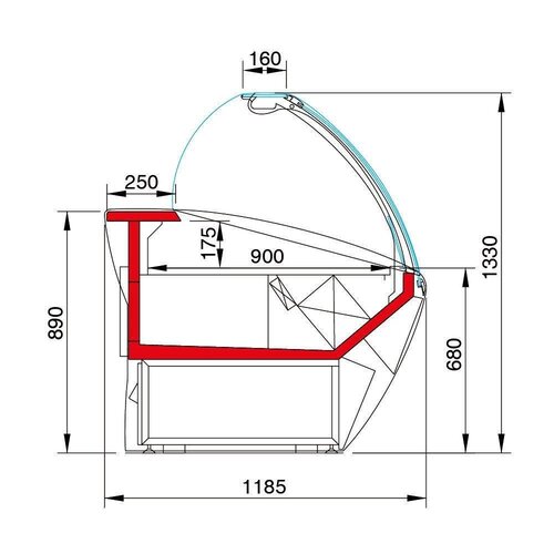Oscartielle Comptoir Vitrine Réfrigéré | Oscartielle | Disponibles en 3 Tailles