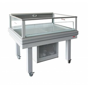 Arneg Ilot Refrigéré |Verre Panoramique Gris | (RAL9006) | 4 Roues Pivotantes | 121.8x100x (H) 102.6cm Arneg Ilot Refrigéré |Verre Panoramique Gris | (RAL9006) | 4 Roues Pivotantes | 121.8x100x (H) 102.6cm