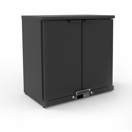 Coreco Arrière-Bar 2 Portes | Noir | 2 Niveaux Réglables | 200 Litres | 92,5x52x(H)90cm Coreco Arrière-Bar 2 Portes | Noir | 2 Niveaux Réglables | 200 Litres | 92,5x52x(H)90cm
