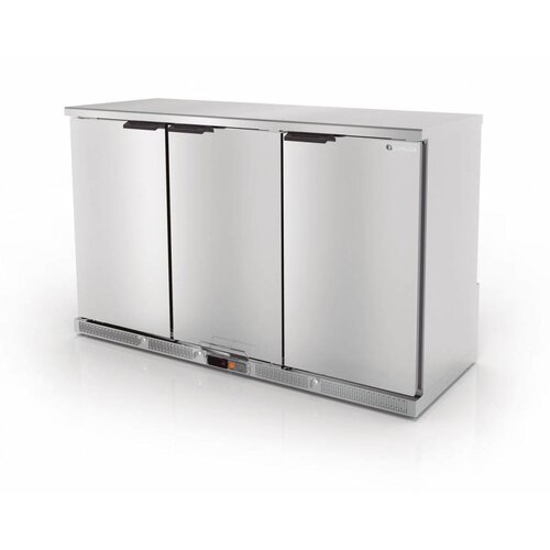 Coreco Arrière-Bar 3 Portes | INOX | 2 Niveaux Réglables | 305 Litres | 137,5x52x(H)90cm Coreco Arrière-Bar 3 Portes | INOX | 2 Niveaux Réglables | 305 Litres | 137,5x52x(H)90cm