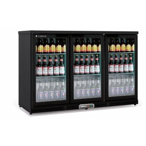 Coreco Frigo Bar | 3 Portes | Noir | Porte en Verre | 2 Niveaux réglables | 305 Litres | 137,5x52x(H)90cm Coreco Frigo Bar | 3 Portes | Noir | Porte en Verre | 2 Niveaux réglables | 305 Litres | 137,5x52x(H)90cm