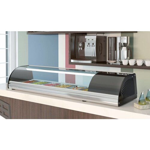 Coreco Vitrine à Tapas | INOX | BCC-4 | Convient aux plaques GN 1-3| 105x41x(H)25,5cm