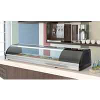 Vitrine à Tapas | INOX | BCC-8 | Convient aux plaques GN 1-3| 175,5x41x(H)25,5cm