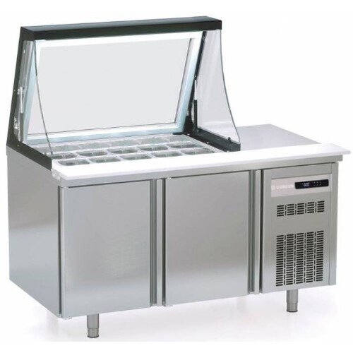 Coreco Saladette 2 Portes | 375 Litres | Vitre en Verre | 16x 1/6GN | 1345x700x(h)1558mm Coreco Saladette 2 Portes | 375 Litres | Vitre en Verre | 16x 1/6GN | 1345x700x(h)1558mm