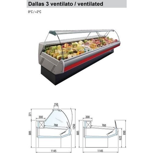 Arneg Comptoir de Refroidissement | Plan en Marbre | Eclairage | Disponibles en 5 Tailles