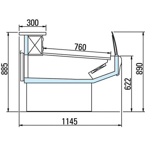Arneg Comptoir de Refroidissement | Avec Eclairage | Plan de Travail en Marbre | DALLAS/3 VC 1250 |  Arneg | 133x1145x(H)89cm