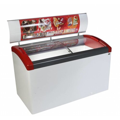 Elcold Congélateur avec Vitre Coulissante | 161 Litres | 724x650x(h)850mm