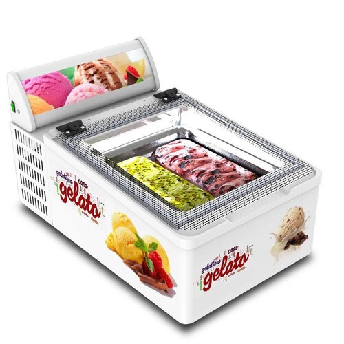 Framec Vitrine à Crèmes Glacées | Modèle de Table | 2x 5 Litres | 490x790x(h)345mm