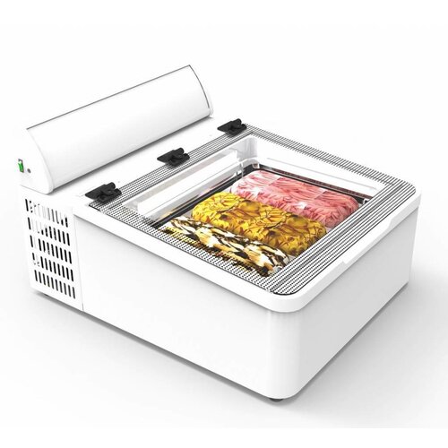 Framec Vitrine à Crèmes Glacées | Modèle de Table | 3x 5 Litres | 654x790x(h)345mm