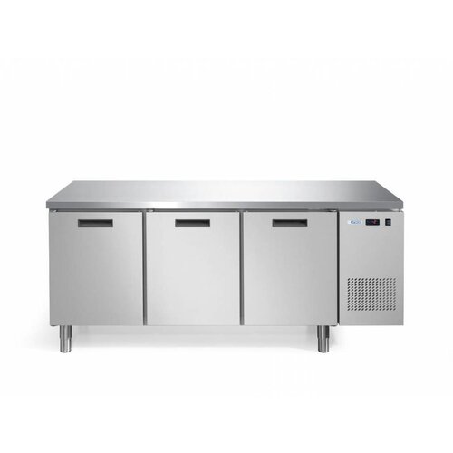 Afinox Plan de Travail Réfrigéré | 3 Portes | Anti Traces de Doigts | Afinox FRESH 3 TN I/A | 192,6x70x85cm