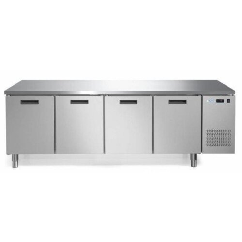 Afinox Plan de Travail Réfrigéré | 4 Portes | Anti Traces de Doigts | Afinox FRESH 4 TN I/A | 245,2x70x85cm