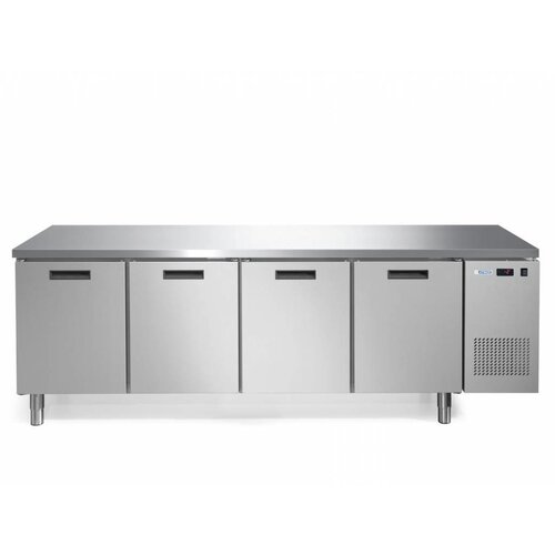 Afinox Plan de Travail Réfrigéré | 4 Portes | Anti Traces de Doigts | Afinox FRESH 4 TN I/A | 245,2x70x85cm