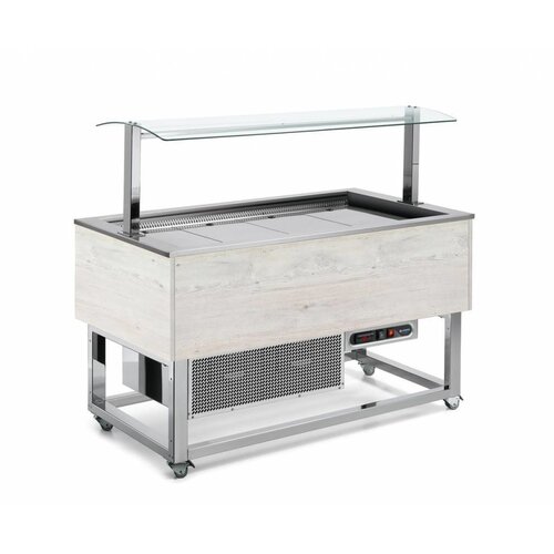 Afinox Buffet  Réfrigéré | Refroidissement Forcé | 3x 1/1 GN | Afinox | Couleur Hemlock | 116,9x76x(H)132,6cm