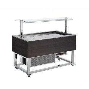 Afinox Buffet  Réfrigéré  | Refroidissement Forcé | 4x 1/1 GN | Afinox | Couleur Wengé | 149,4x76x(H)132,6cm