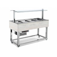 Buffet Réfrigéré | Réfrigération Statique | 3x 1/1 GN | Afinox | Couleur Hemlock | 116,9x76x(H)132,6cm