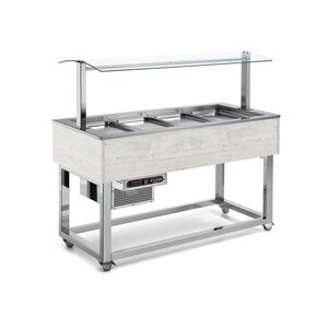 Afinox Buffet  Réfrigéré | Réfrigération Statique | 3x 1/1 GN | Afinox | Couleur Hemlock  | 116,9x76x(H)132,6cm
