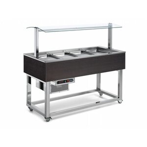 Afinox Buffet Réfrigéré | Réfrigération Statique | 3x 1/1 GN | Afinox | Couleur Wengé | 116,9x76x(H)132,6cm