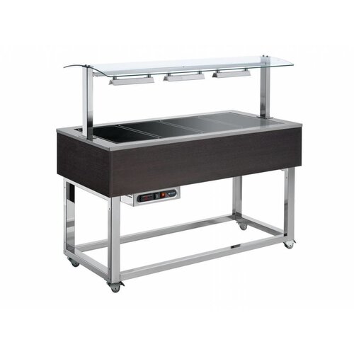 Afinox Buffet Chauffant | Plaques en Céramiques | 3x 1/1 GN | Afinox | Couleur Wengé | 116,9x76x(H)132,6cm