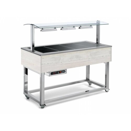 Afinox Buffet Chauffant | Plaques en Céramiques | 4x 1/1 GN | Afinox | Couleur Hemlock | 149,4x76x(H)132,6cm