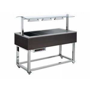 Afinox Buffet Chauffant | Plaques en Céramiques | 4x 1/1 GN | Afinox | Couleur Wengé | 149,4x76x(H)132,6cm