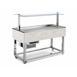 Afinox Buffet Réfrigéré  | Réfrigération Statique | 3x 1/1 GN | Afinox | Couleur Hemlock | 116,9x76x(H)132,6cm
