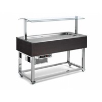 Buffet Réfrigéré  | Réfrigération Statique | 3x 1/1 GN | Afinox | Couleur Wengé | 116,9x76x(H)132,6cm