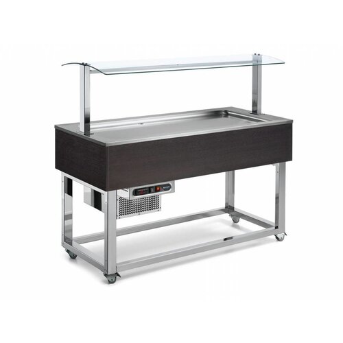 Afinox Buffet Réfrigéré  | Réfrigération Statique | 3x 1/1 GN | Afinox | Couleur Wengé | 116,9x76x(H)132,6cm