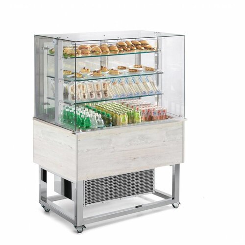 Afinox  Vitrine Réfrigérée Buffet | 3x 1/1 GN | Cadre en Verre FERMABLE (BATTANT) | 1169x760x(H)1680mm