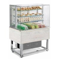 Vitrine Réfrigérée Buffet | 3x 1/1 GN | Cadre en Verre FERMABLE (COULISSANT) | 1169x760x(H)1680mm