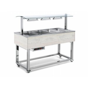 Afinox Buffet Chauffant | Bain Marie | 3x 1/1 GN | Afinox | Couleur Hemlock | 116,9x65x(H)132,6cm