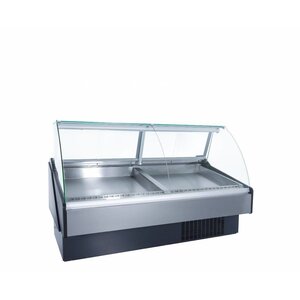 Coolselect Comptoir Poisson Réfrigéré | Vitrine Bombée | Eclairage LED | INOX | 0°C / +4°C | 197x110x(H)120cm